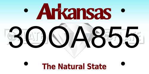 3OOA855 Arkansas License Plate