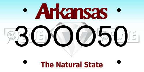 3OOO50 Arkansas License Plate