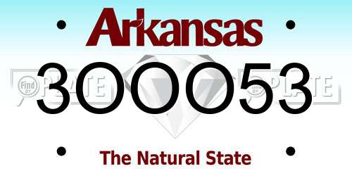 3OOO53 Arkansas License Plate