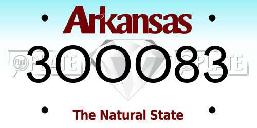 3OOO83 Arkansas License Plate