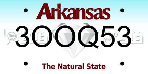 3OOQ53 Arkansas License Plate