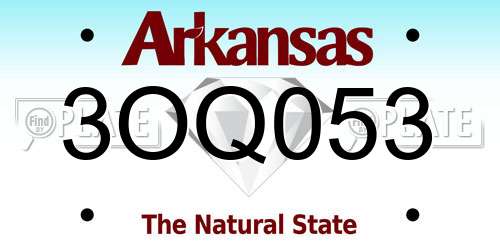 3OQ053 Arkansas License Plate