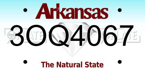 3OQ4067 Arkansas License Plate