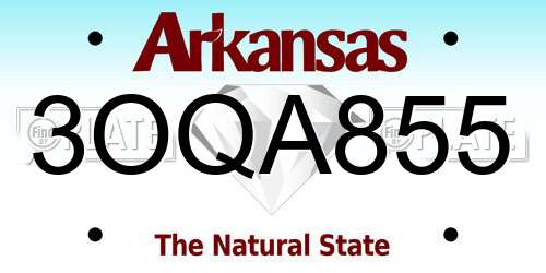 3OQA855 Arkansas License Plate