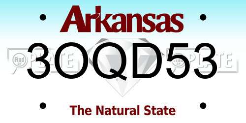 3OQD53 Arkansas License Plate