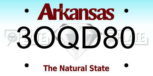 3OQD80 Arkansas License Plate