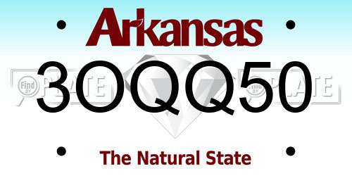 3OQQ50 Arkansas License Plate