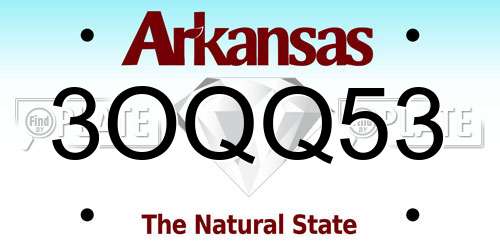 3OQQ53 Arkansas License Plate