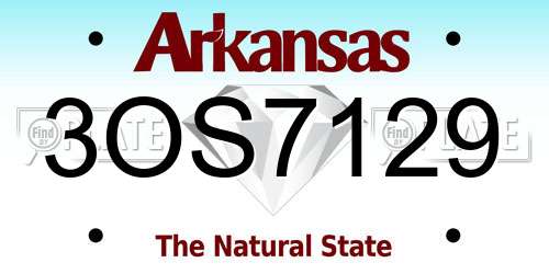 3OS7129 Arkansas License Plate