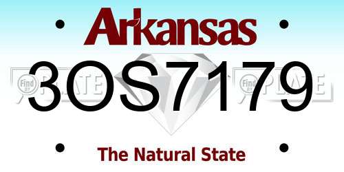3OS7179 Arkansas License Plate