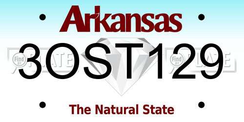 3OST129 Arkansas License Plate