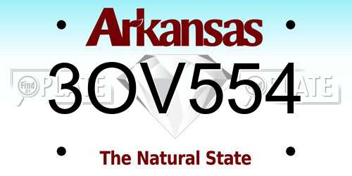 3OV554 Arkansas License Plate