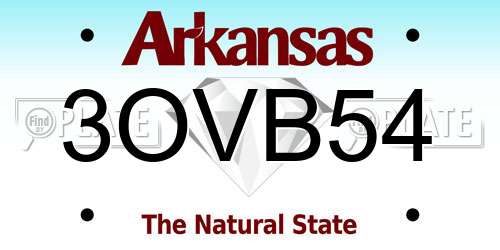 3OVB54 Arkansas License Plate