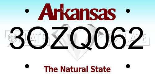 3OZQ062 Arkansas License Plate