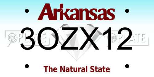 3OZX12 Arkansas License Plate