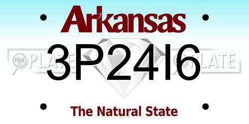 3P24I6 Arkansas License Plate