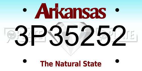 3P35252 Arkansas License Plate