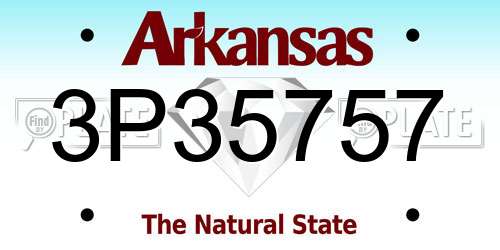 3P35757 Arkansas License Plate