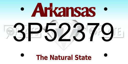 3P52379 Arkansas License Plate
