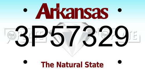3P57329 Arkansas License Plate