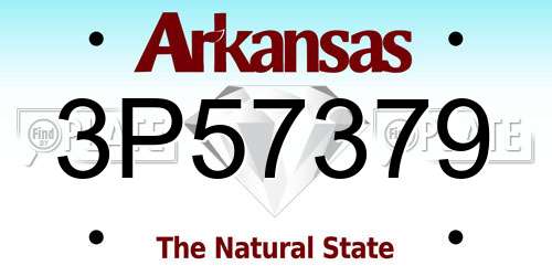 3P57379 Arkansas License Plate
