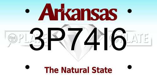 3P74I6 Arkansas License Plate