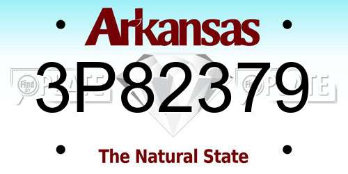 3P82379 Arkansas License Plate