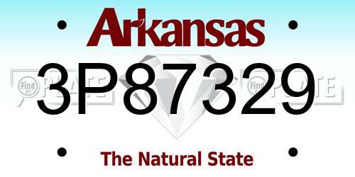 3P87329 Arkansas License Plate