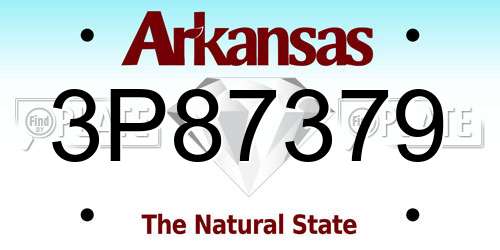 3P87379 Arkansas License Plate