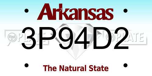 3P94D2 Arkansas License Plate