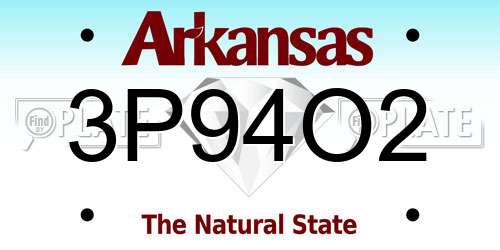 3P94O2 Arkansas License Plate
