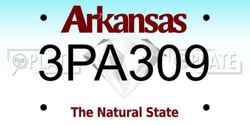3PA309 Arkansas License Plate