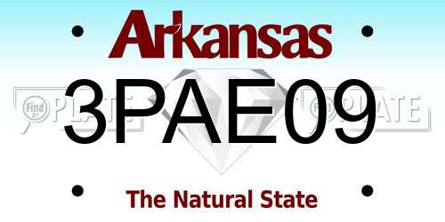 3PAE09 Arkansas License Plate
