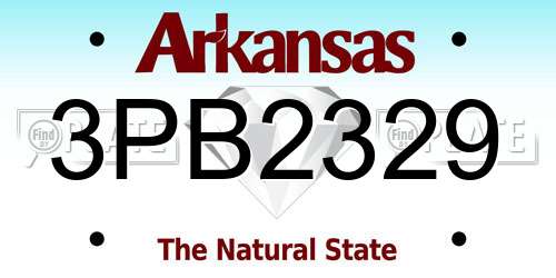 3PB2329 Arkansas License Plate