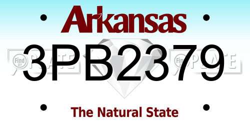 3PB2379 Arkansas License Plate