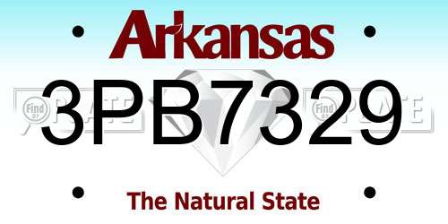 3PB7329 Arkansas License Plate
