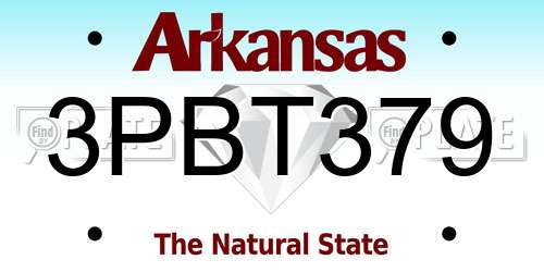 3PBT379 Arkansas License Plate