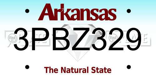3PBZ329 Arkansas License Plate