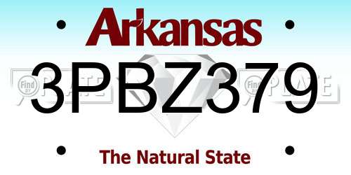 3PBZ379 Arkansas License Plate