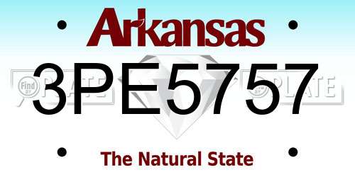 3PE5757 Arkansas License Plate