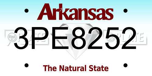 3PE8252 Arkansas License Plate