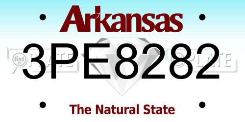 3PE8282 Arkansas License Plate