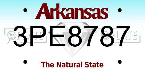 3PE8787 Arkansas License Plate