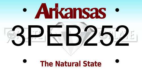 3PEB252 Arkansas License Plate