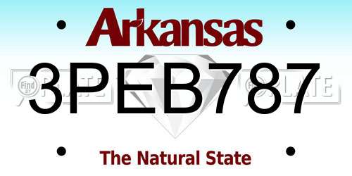 3PEB787 Arkansas License Plate