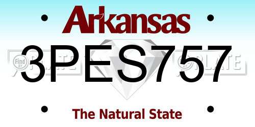 3PES757 Arkansas License Plate