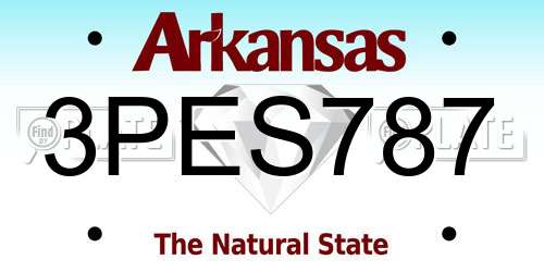 3PES787 Arkansas License Plate