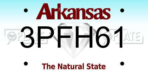 3PFH61 Arkansas License Plate