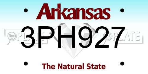 3PH927 Arkansas License Plate