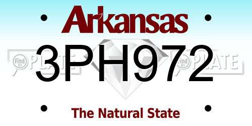 3PH972 Arkansas License Plate